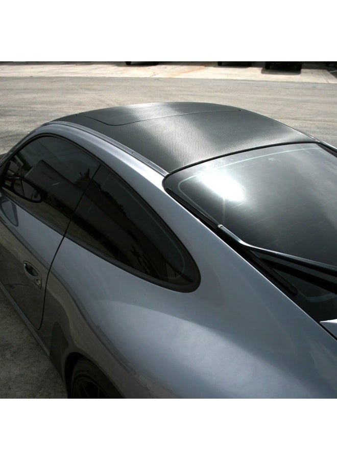 3D ألياف الكربون فينيل لف - في الهواء الطلق تصنيف لاستخدام السيارات - 12 بوصة × 60 بوصة تحتوي على سكين وأداة اليد (أسود) - Image 3